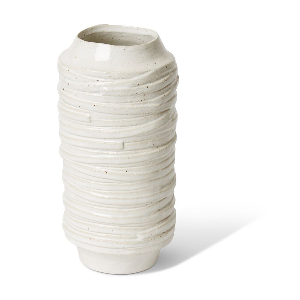 2PK E Style Ellema Vase Ceramic Minimalist Home Decor White 16x16x32cm