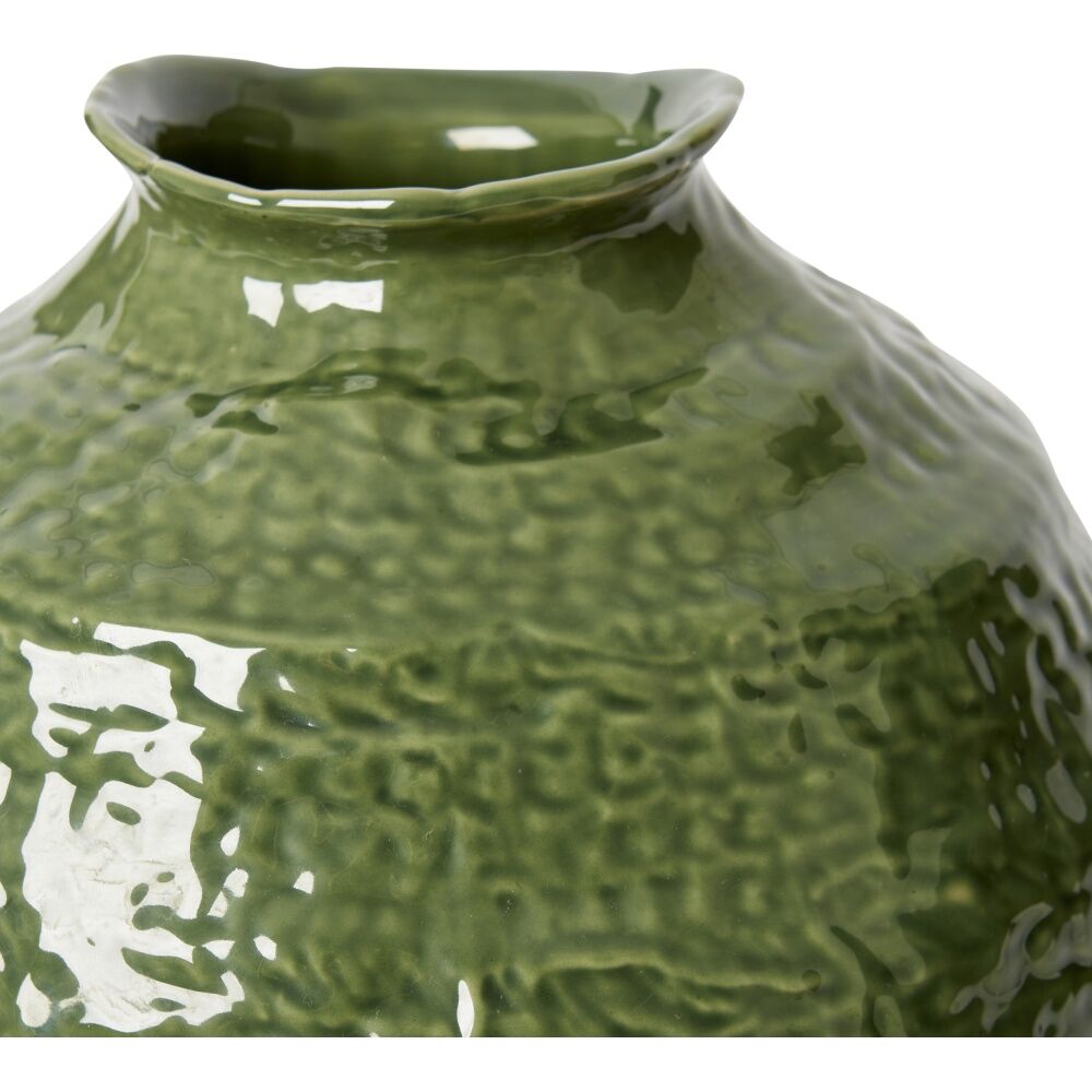 E Style Imara Vase Glazed Ceramic Decorative Vessel Green 34x31x39cm