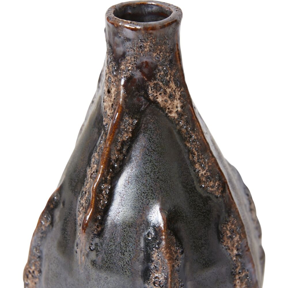 2PK E Style Kijani Ceramic Vase Decorative Centrepiece Brown 11x11x18cm