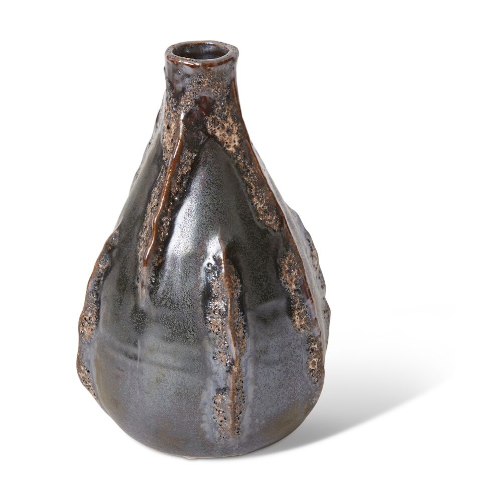 2PK E Style Kijani Ceramic Vase Decorative Centrepiece Brown 11x11x18cm