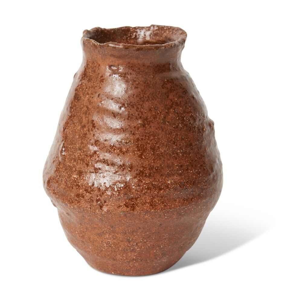 2PK E Style Assata Ceramic Vase Decorative Centrepiece Terracotta 15x15x20cm