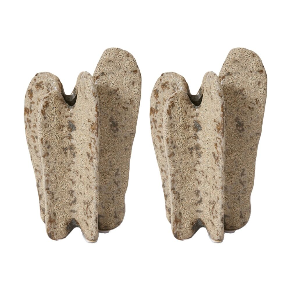 2PK E Style Adanna Ceramic Vase Tall Sculptural Decorative Piece Brown 10x9x17cm