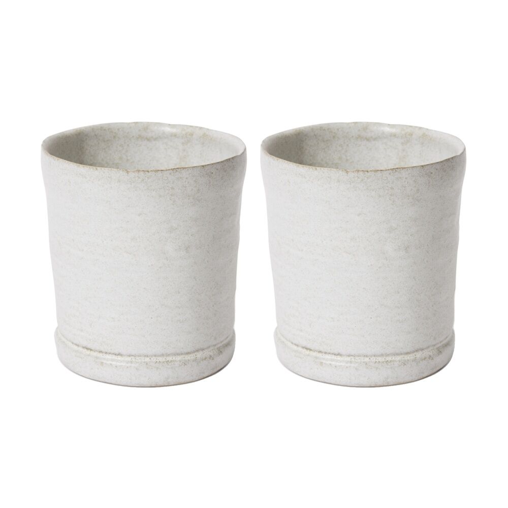 2PK E Style Rael Ceramic Pot Decorative Elegant Planter White 14x14x15cm