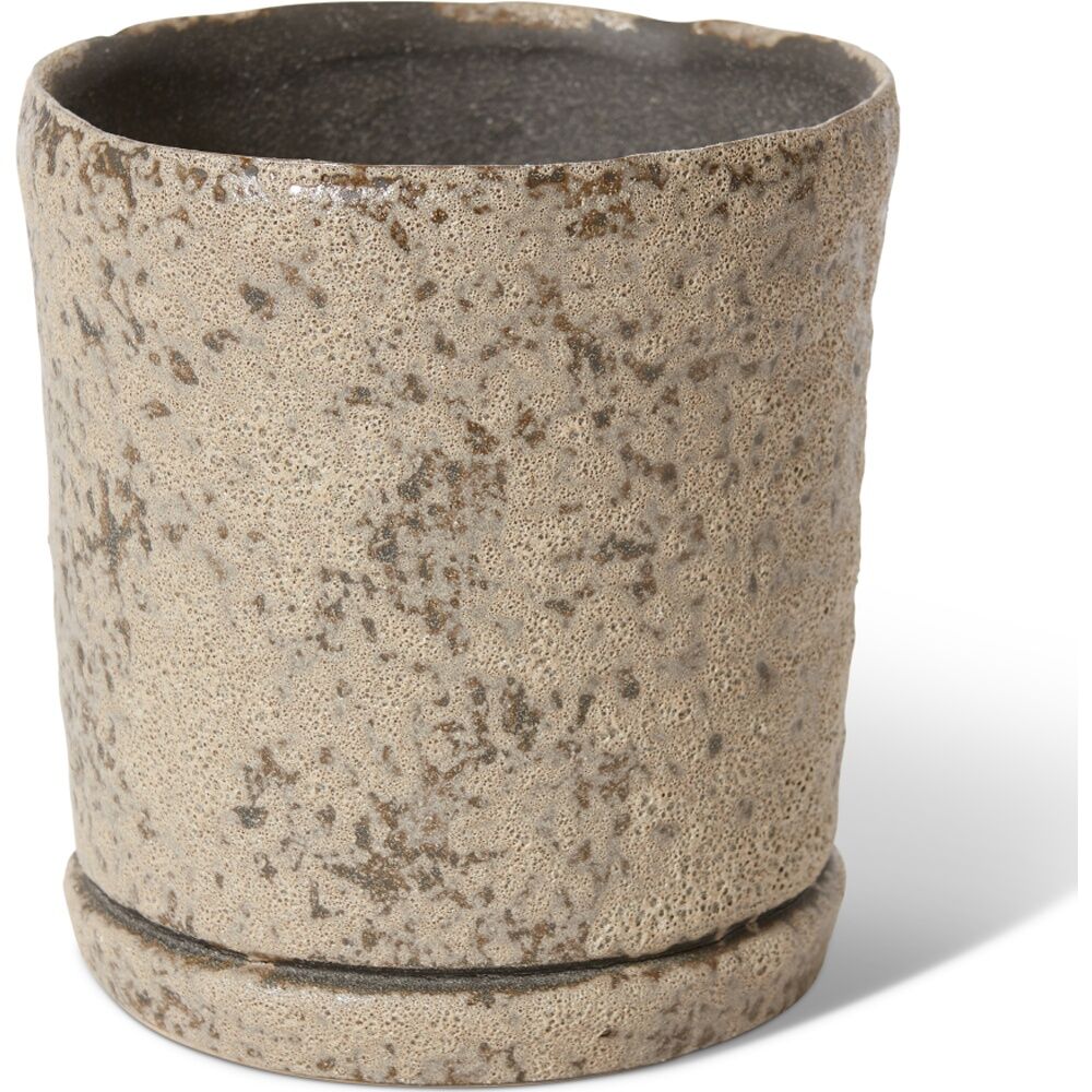2PK E Style Rael Ceramic Pot Decorative Elegant Planter Brown 16x16x17cm