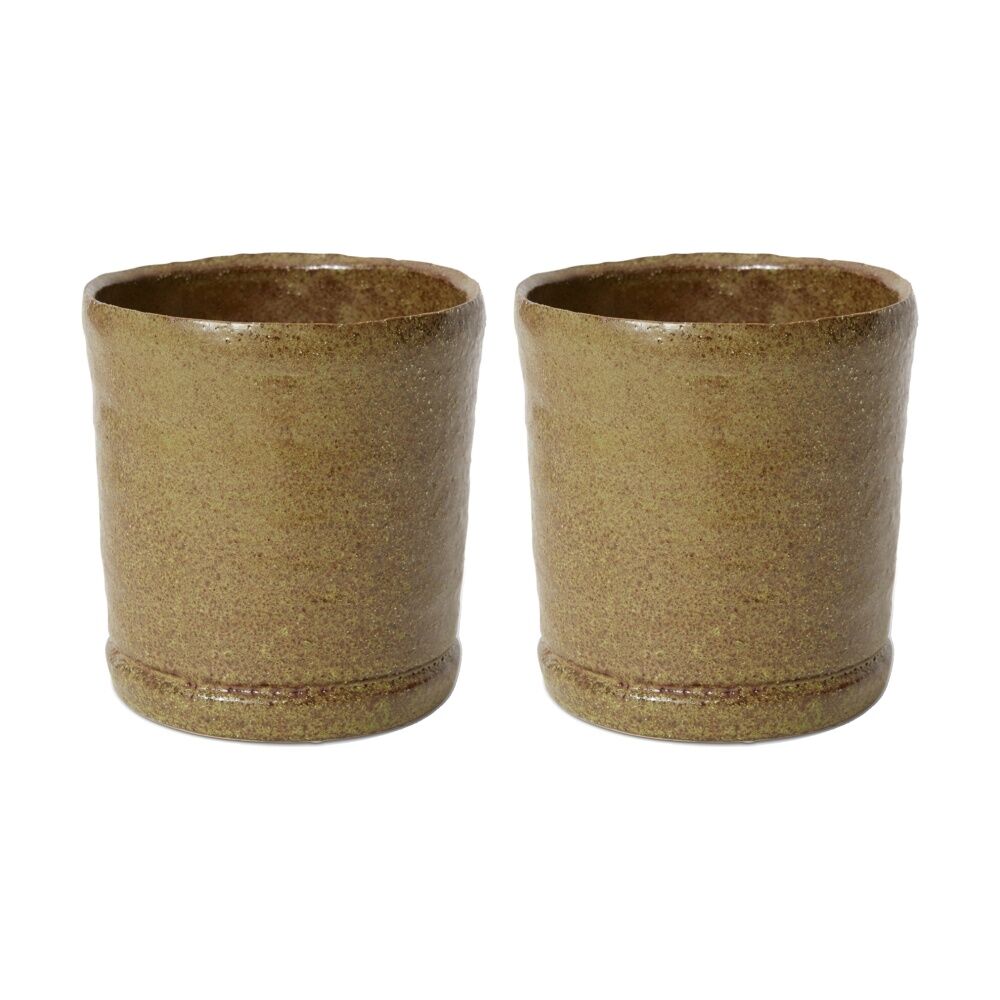 2PK E Style Rael Ceramic Pot Decorative Elegant Planter Green 16x16x17cm