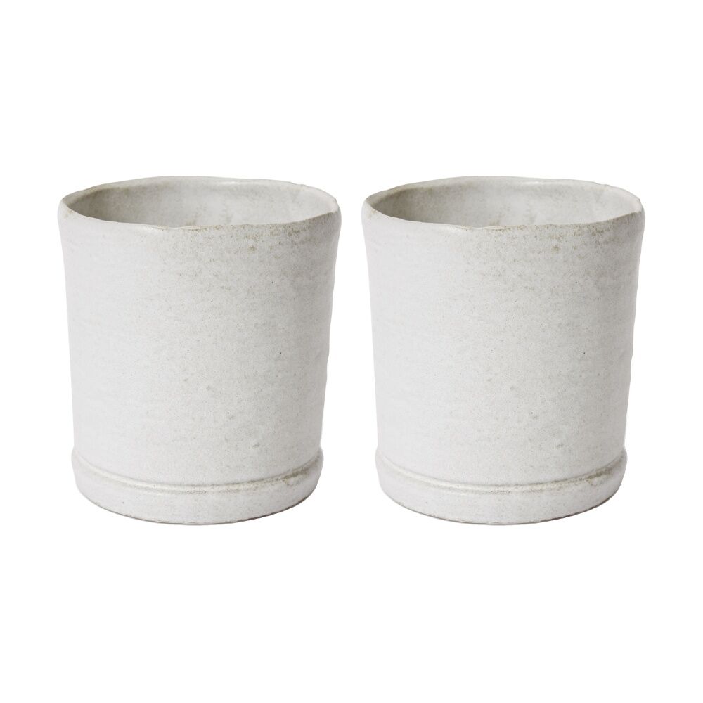 2PK E Style Rael Ceramic Pot Decorative Elegant Planter White 16x16x17cm