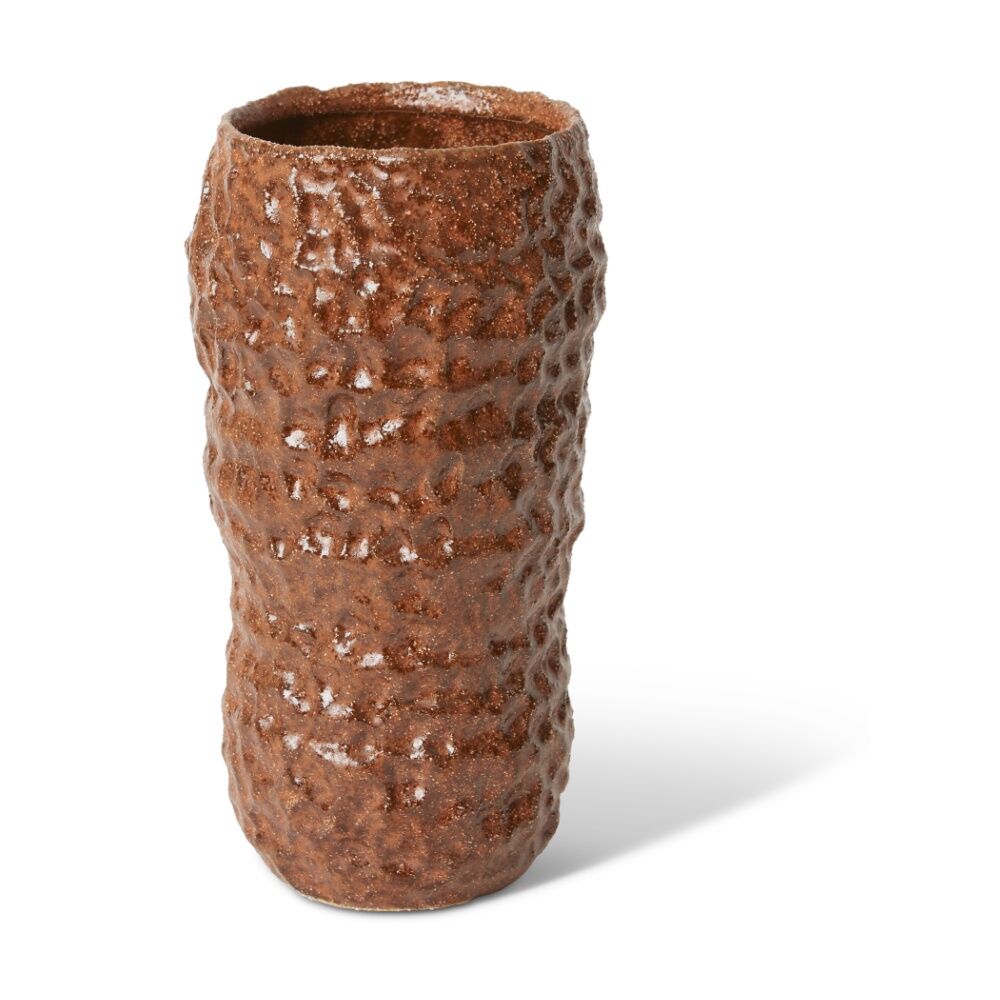 2PK E Style Kaari Ceramic Vase Decorative Centrepiece Terracotta 15x15x28cm