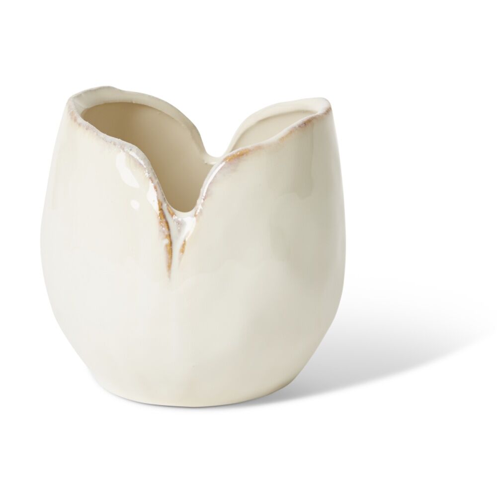 2PK E Style Gaia Ceramic Vase Short Contemporary Decor White 12x12x12cm