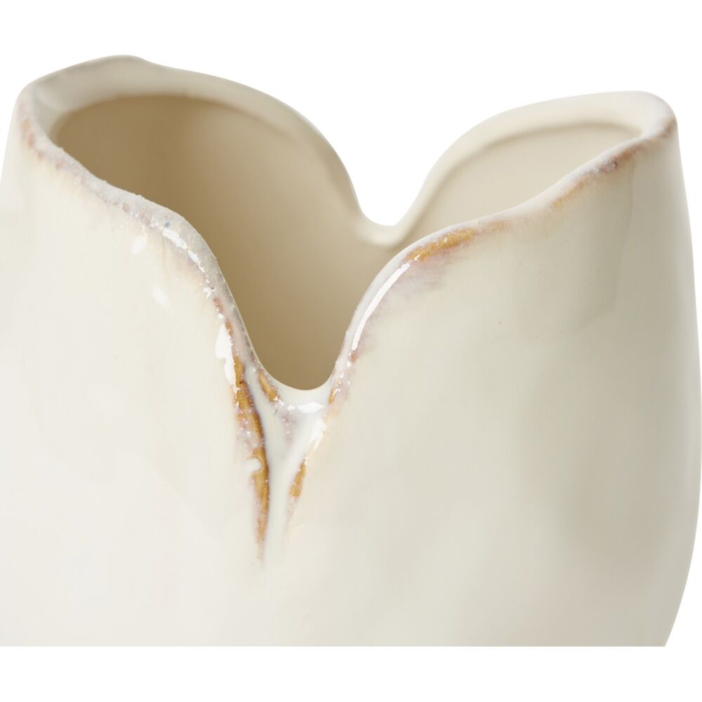 2PK E Style Gaia Ceramic Vase Short Contemporary Decor White 12x12x12cm