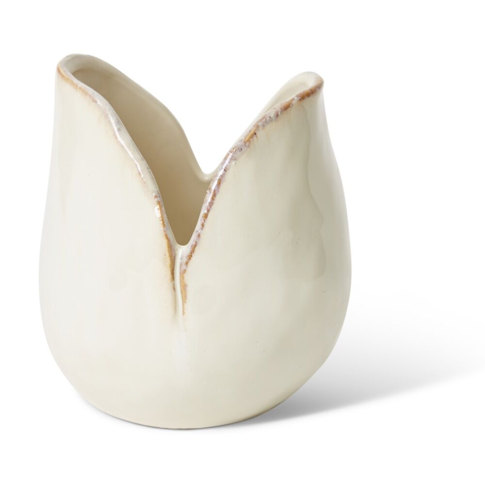 2PK E Style Gaia Ceramic Vase Short Contemporary Decor White 14x13x16cm