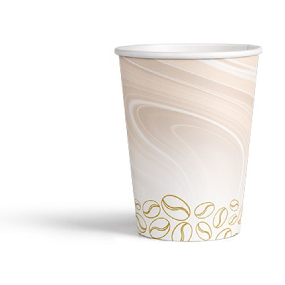 12pc Partyware 8oz Single Wall Paper Coffee Cup Set W/ Lids 250ml