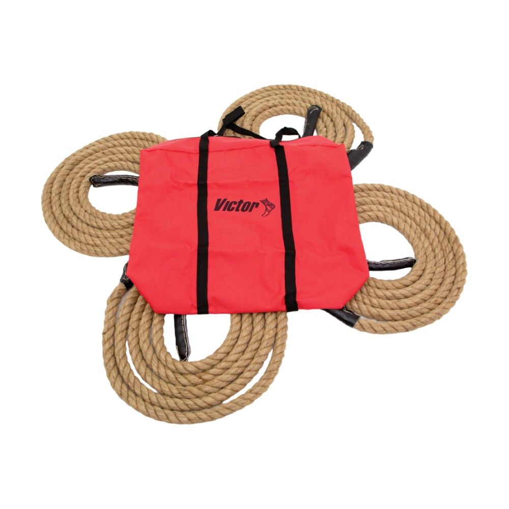 Victor Sports Tug Of War 4 Way Twisted Rope With Central Steel Ring 5m Ropes
