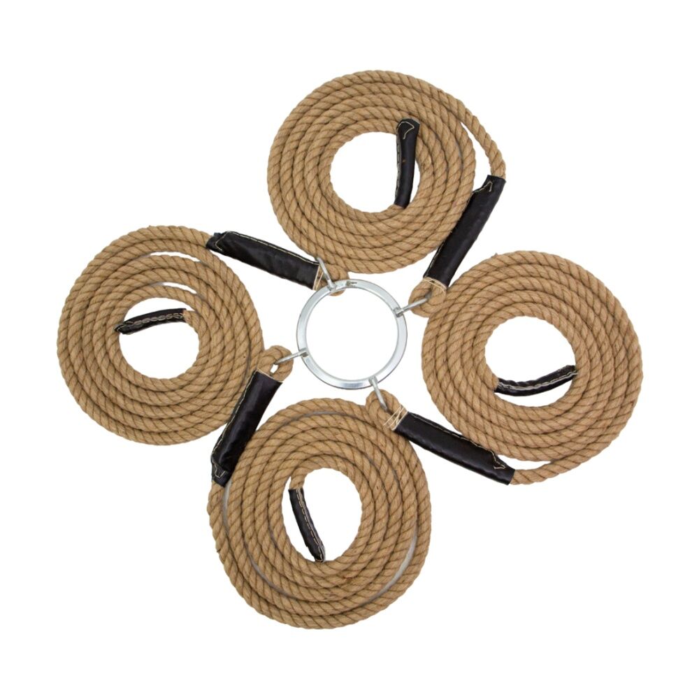Victor Sports Tug Of War 4 Way Twisted Rope With Central Steel Ring 5m Ropes