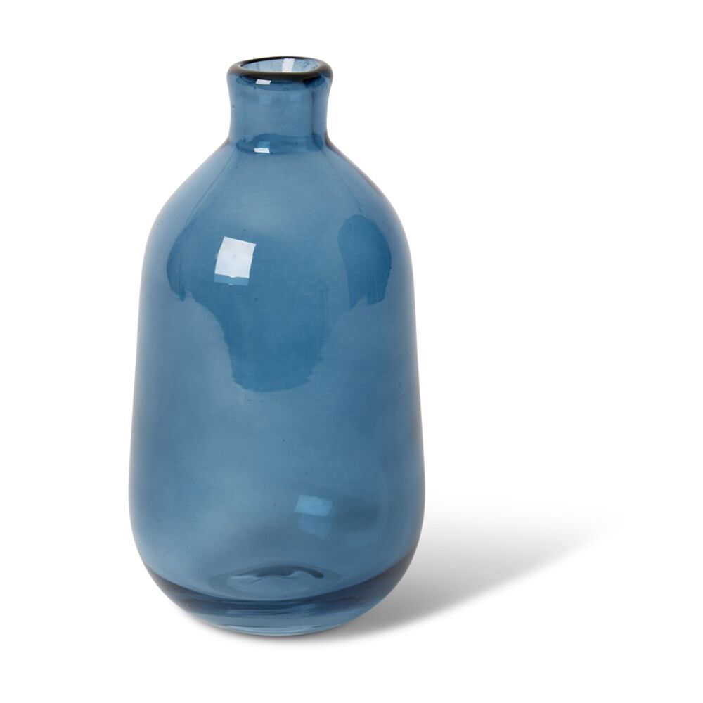2PK E Style Dalili Glass Bottle Tall Decorative Vessel Blue 9x9x16cm