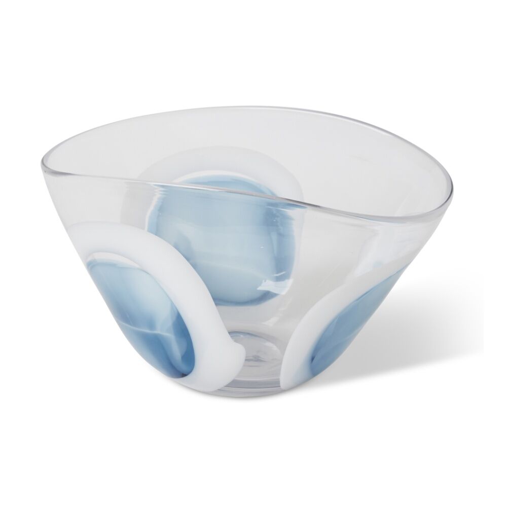 2PK E Style Carina Glass Bowl Elegant Sophisticated Decor Blue/Clear 29x19x19cm