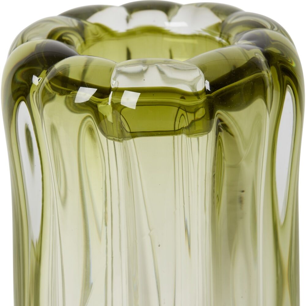 E Style Thandie Tall Glass Vase Decorative Vessel Green 15x15x26cm