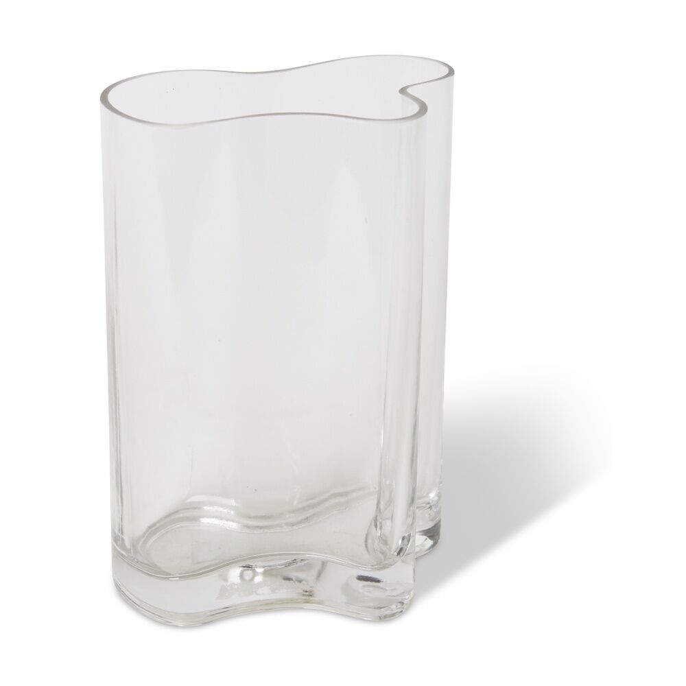 2PK E Style Paula Glass Vase Organic Modern Elegant Decor Clear 15x15x22cm