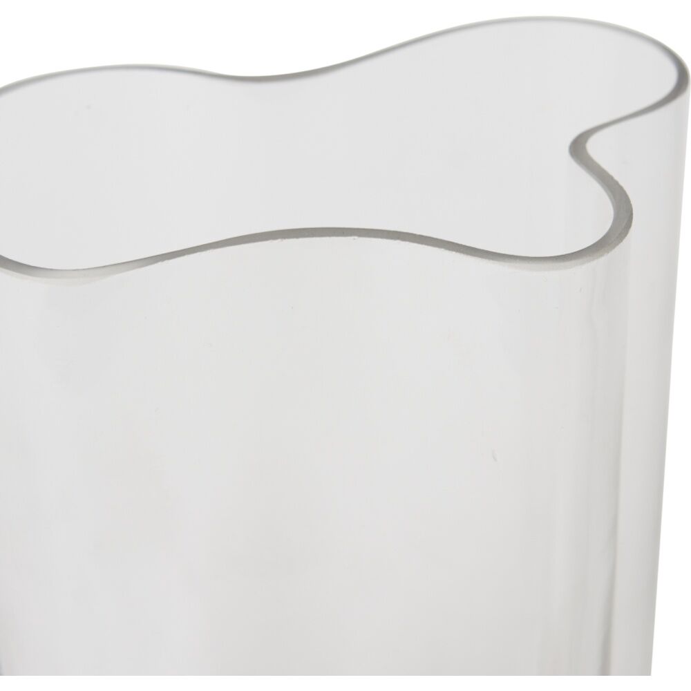 2PK E Style Paula Glass Vase Organic Modern Elegant Decor Clear 15x15x22cm