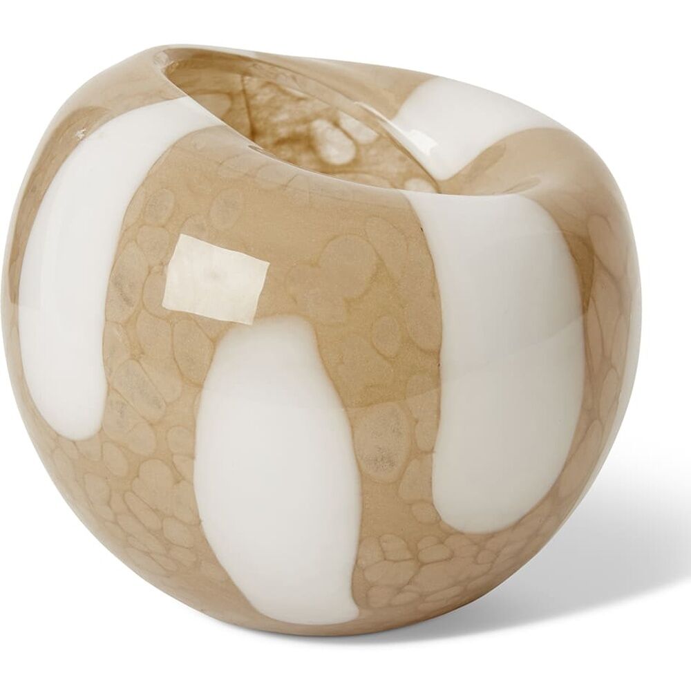 E Style Clement Glass Vase Contemporary Organic Decor Light Brown 20x20x17cm