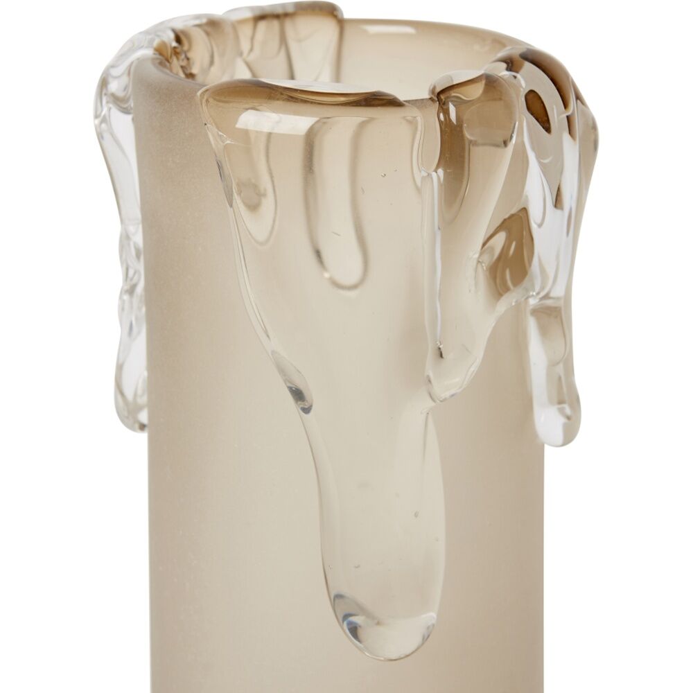 E Style Adelmo Glass Vase Modern Elegant Decor Light Brown 15x15x27cm