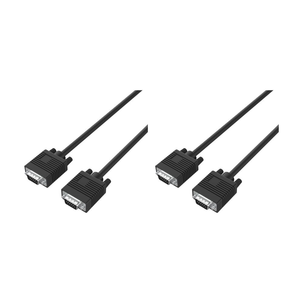 2PK Comsol VGA HD15M-HD15M Monitor Computer Cable 2 Metres Black