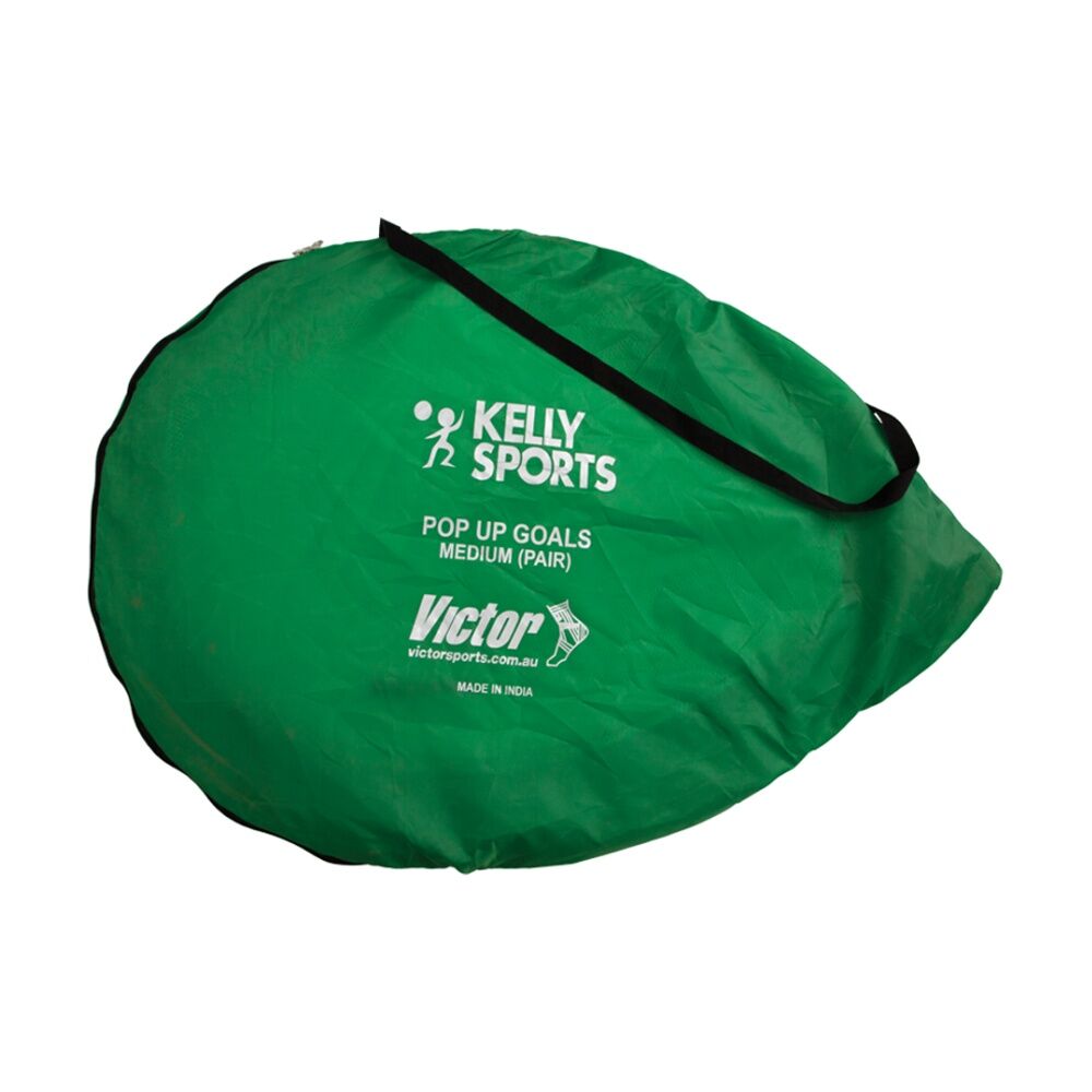 2pc Victor Kelly Sports Pop Up Goals Medium Pair Mesh 120cm x 75cm