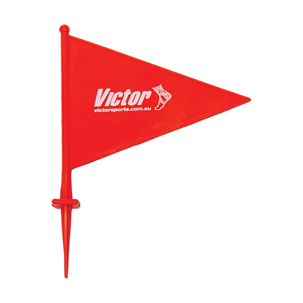 12PK Victor Sports Field Marker Flag PVC Plastic Spike Base Red 23cm