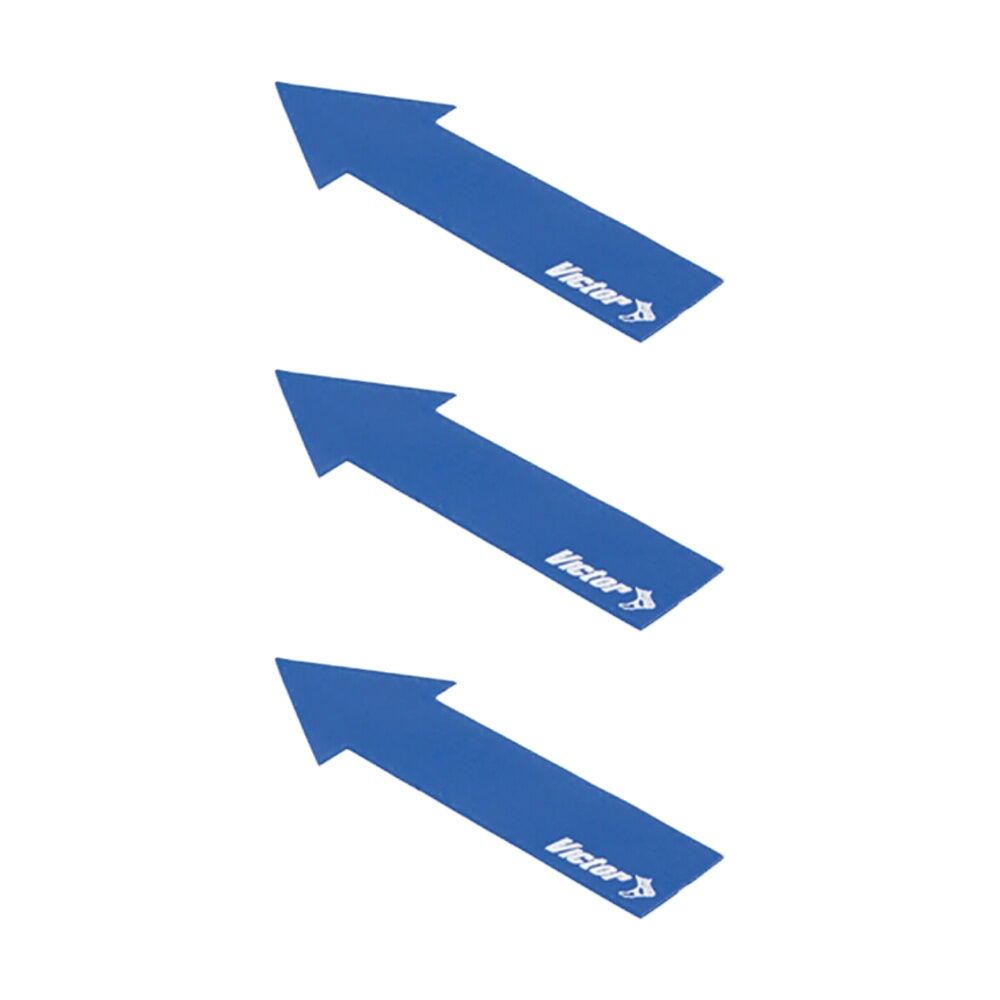 3PK Victor Sports Floor Marker Arrow Durable Non-Slip Rubber Blue 37x10cm