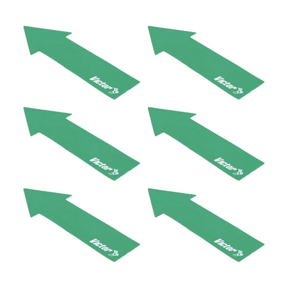 6PK Victor Sports Floor Marker Arrow Durable Non-Slip Rubber Green 37x10cm