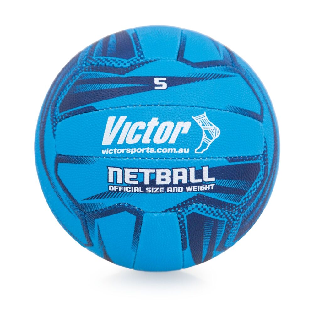 2PK Victor Sports Pro Netball Size 5 Synthetic Rubber Training Blue