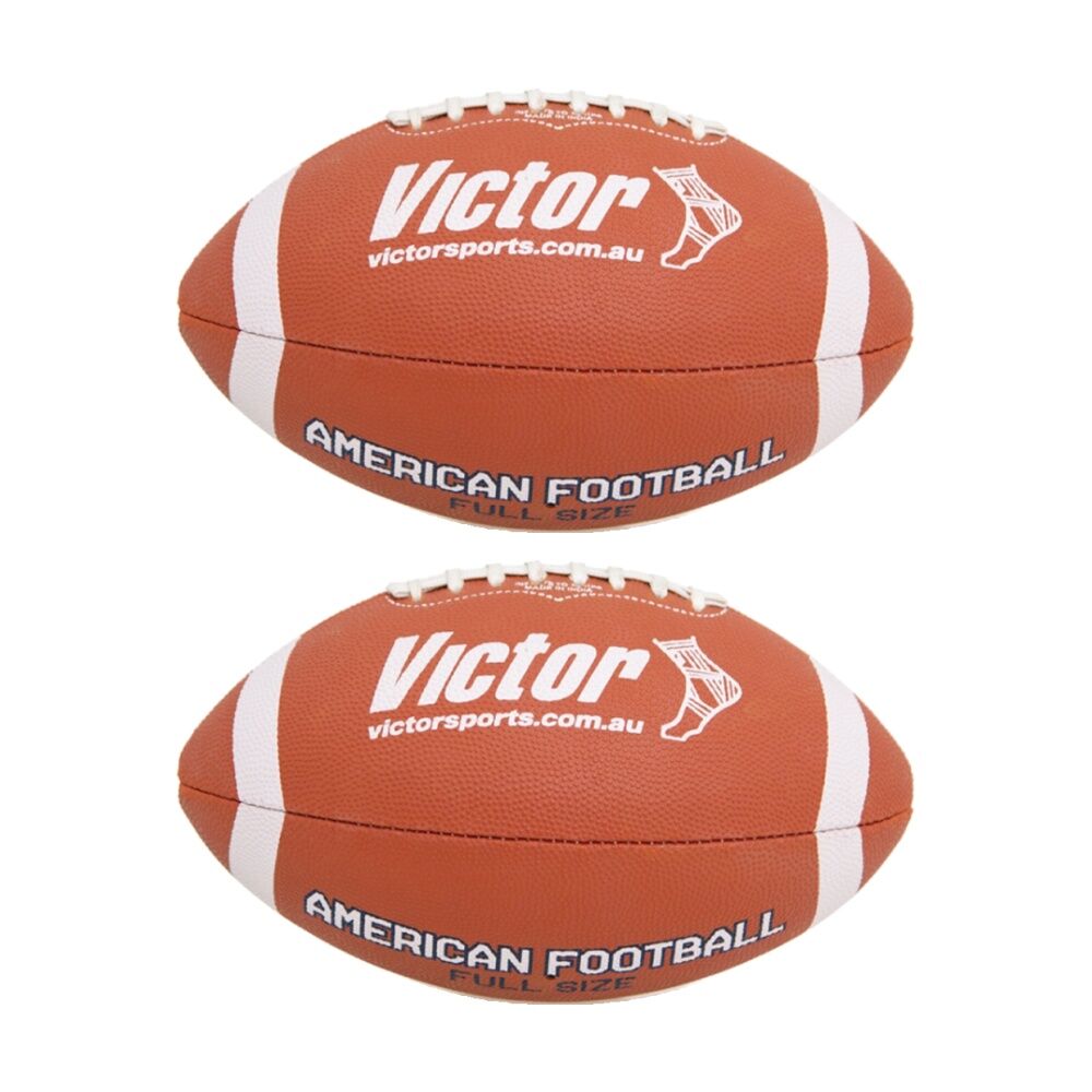 2PK Victor Sports American Football Mini Synthetic Rubber Grippy Ball
