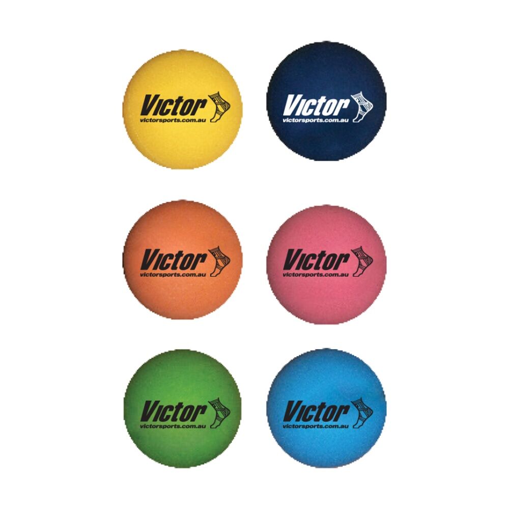 12pc Victor Sports Hi Bounce Ball Multipurpose Rubber Game Multicolour 6cm