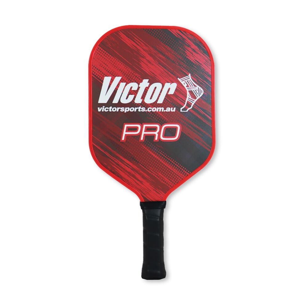 Victor Sports Pickleball Paddle Fibreglass Pro 8mm PP Honeycomb Core Red 40.2cm