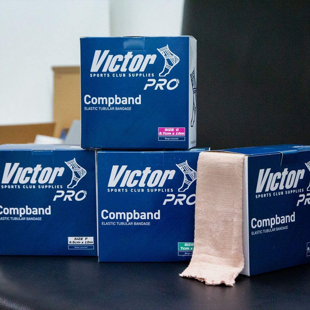 Victor Pro Compband Elasticated Tubular Limb Bandage Beige B 6cmx10m