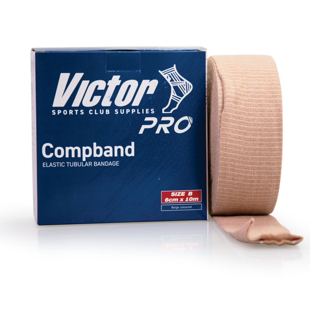 Victor Pro Compband Elasticated Tubular Limb Bandage Beige B 6cmx10m