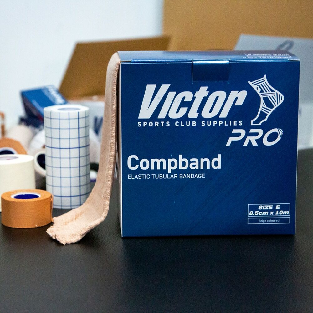 Victor Pro Compband Elasticated Tubular Limb Bandage Beige F 9.5cmx10m