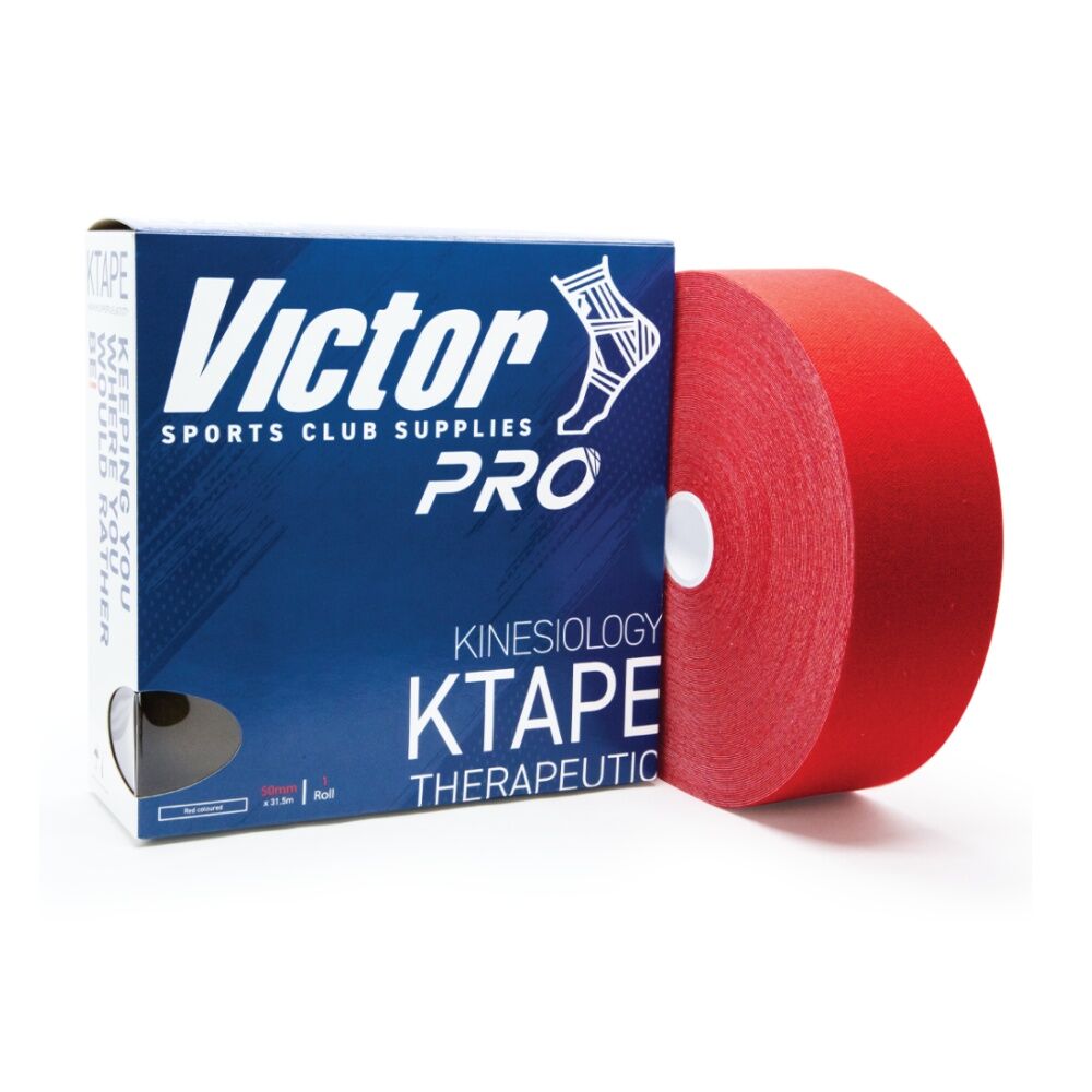 Victor Sports Pro Kinesiology Hypoallergenic Adhesive K-Tape Red 50mmx31.5m