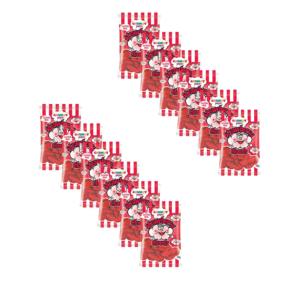 12PK Chunky Funkees Strawberry Clouds 140g Party Favours Candy/Lollies/Gummies