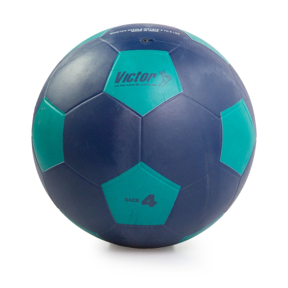 4PK Victor Sports Soccer Ball Rubber Size 4 Durable Training Navy Green
