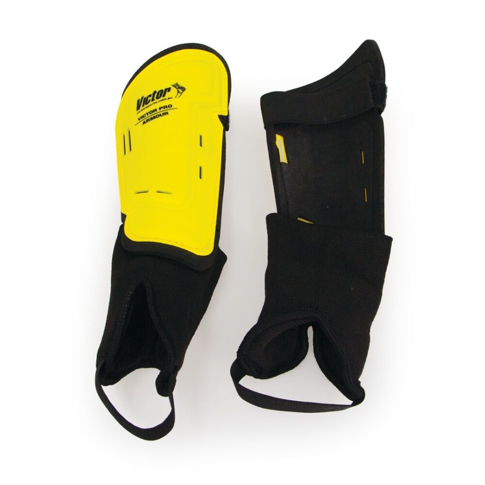 Victor Sports Pro Armour Shin Guards Medium Ankle Protection Pair Assorted