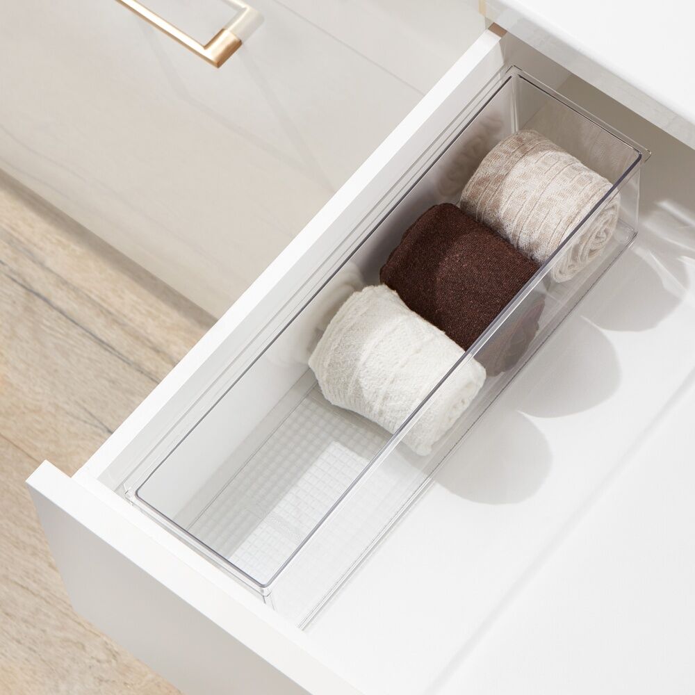 The Container Store Drawer Organiser Narrow Insert Clear 38x11x10cm