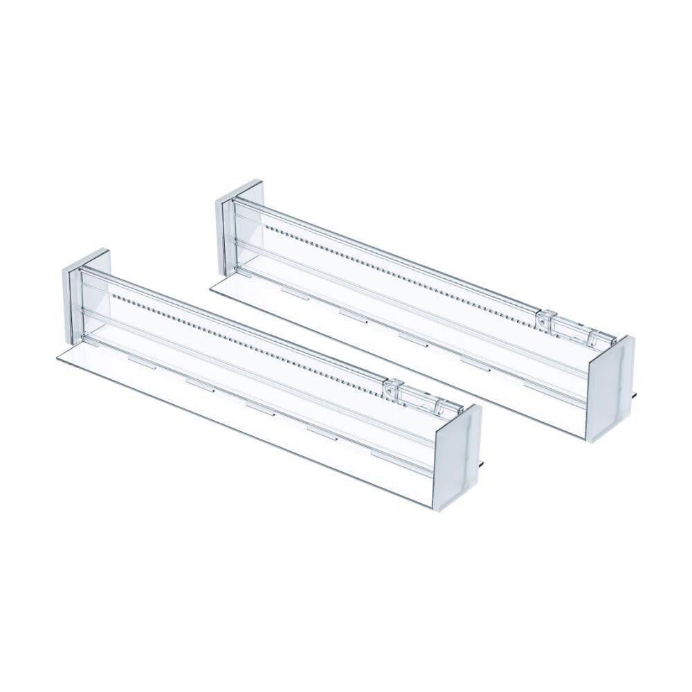 2pc The Container Store Expandable Drawer Divider Adjustable Insert Clear