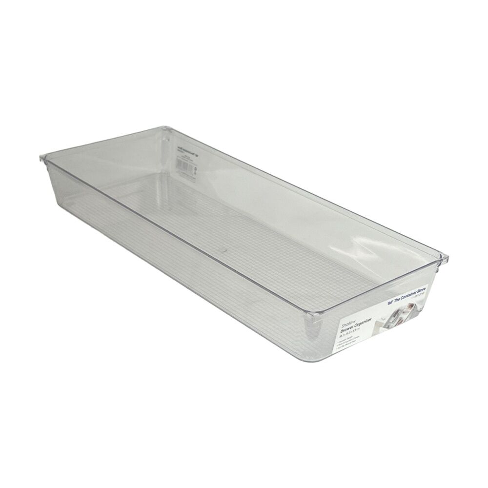 3PK The Container Store Short Drawer Organiser Insert Clear 38x15.3x5.3cm