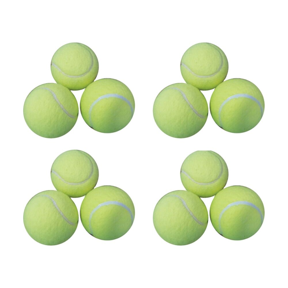 2x 12pc Victor Sports Tennis Ball Pressureless Training Balls Set Yellow