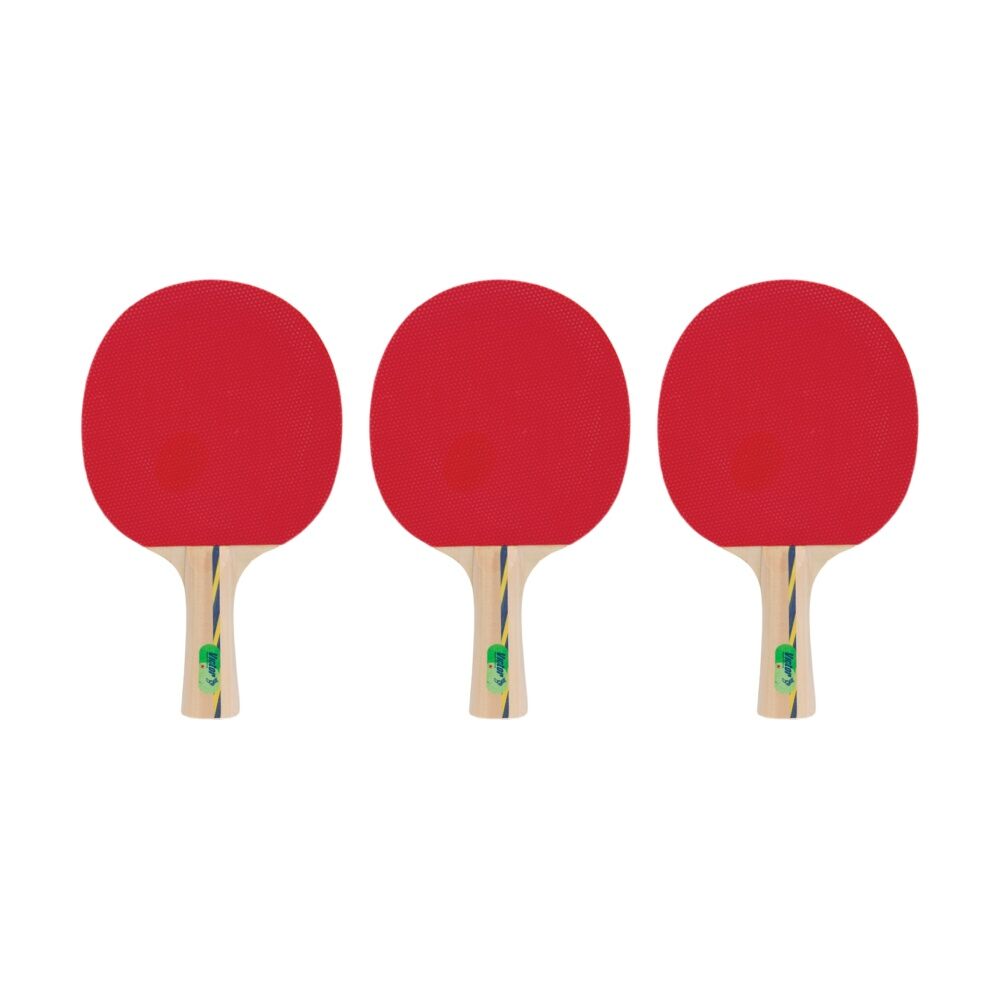 3PK Victor Table Tennis Bat Superspin 1 Star Hard Plywood Rubber 5mm