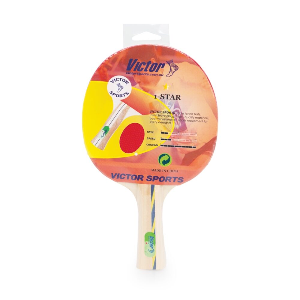 6PK Victor Table Tennis Bat Superspin 1 Star Hard Plywood Rubber 5mm