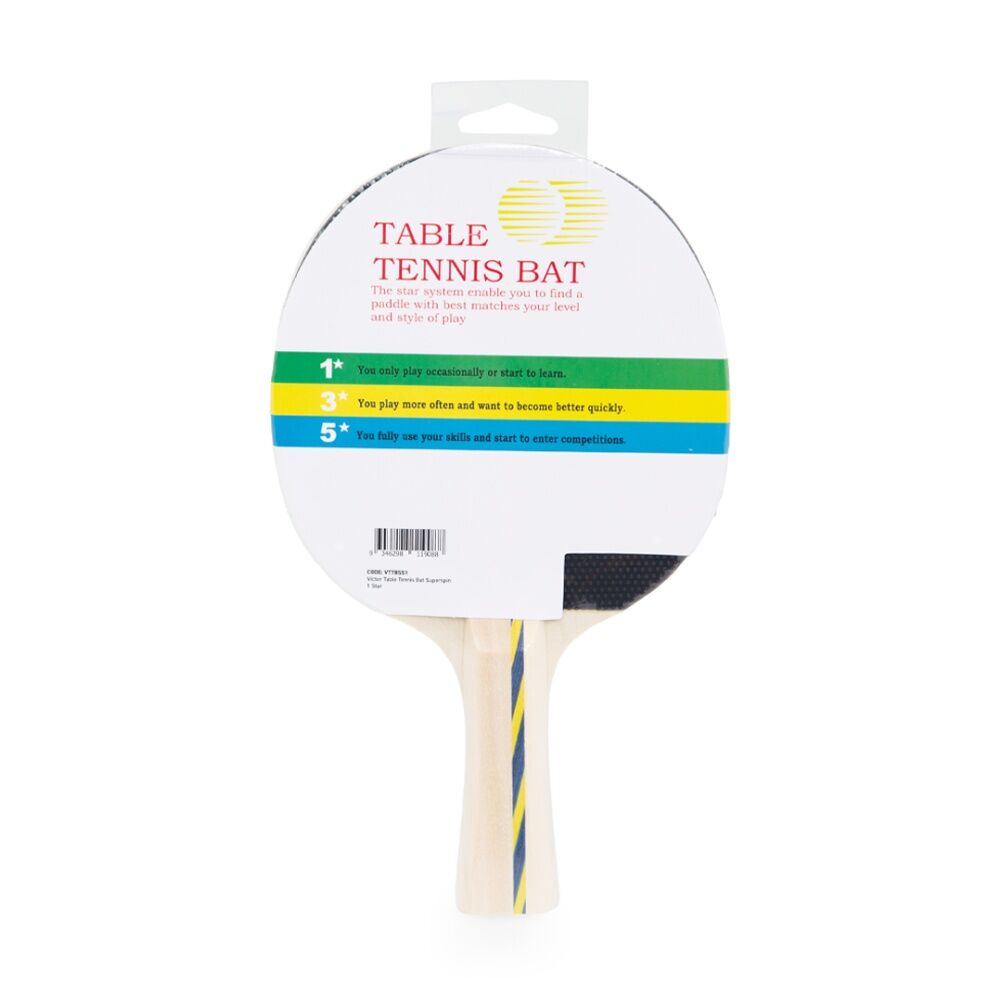 6PK Victor Table Tennis Bat Superspin 1 Star Hard Plywood Rubber 5mm