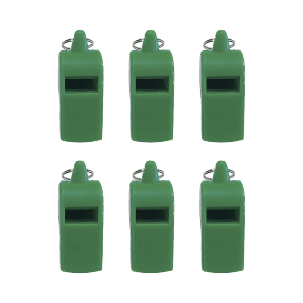 6PK Victor Sports Whistle Plastic Loud Clear Sound With Keyring Assorted