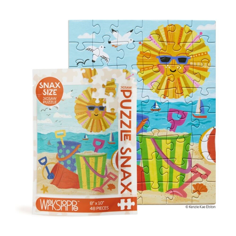2x 48pc Werkshoppe Snax Puzzle Beach Play Activity Set 5y+ 20x25.5cm