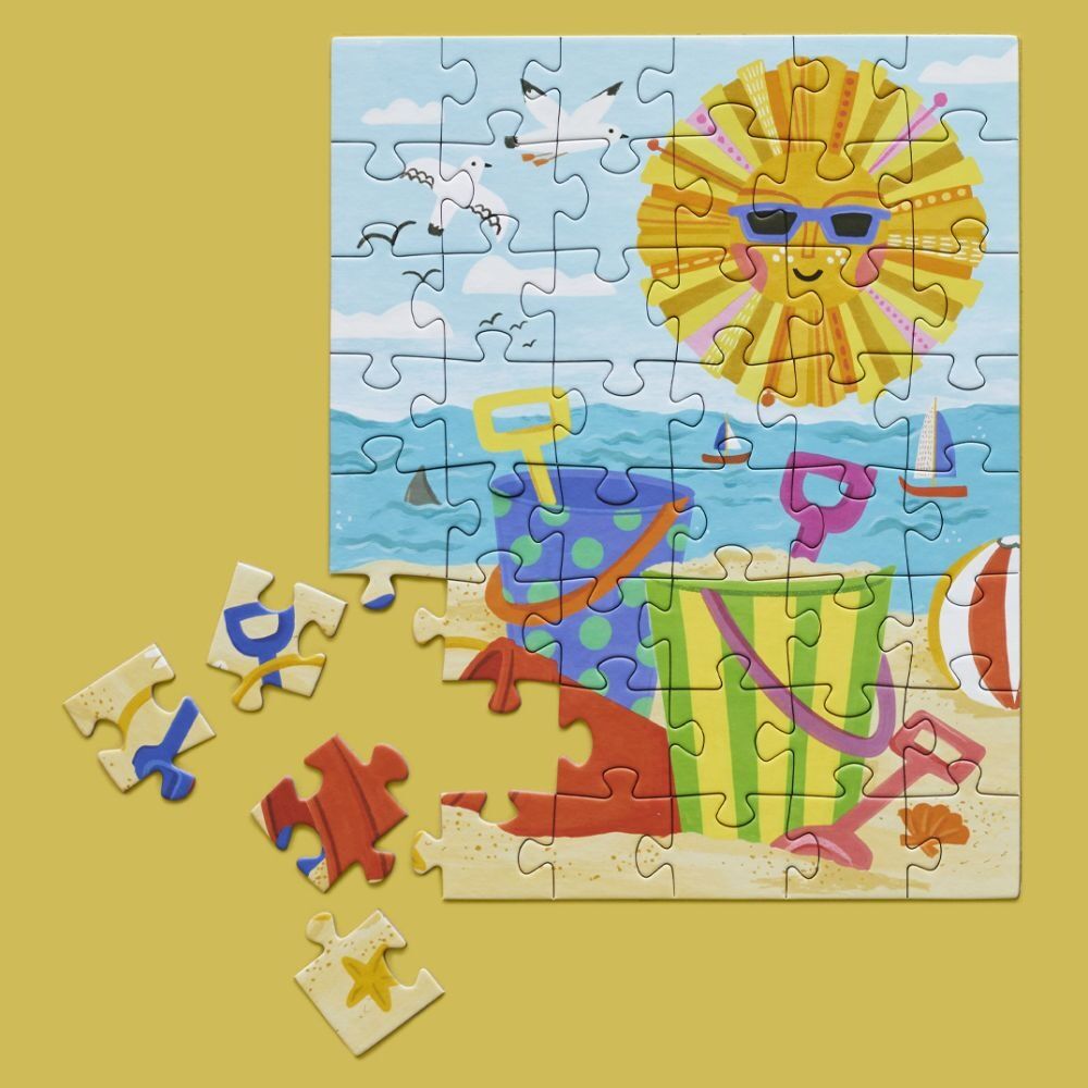2x 48pc Werkshoppe Snax Puzzle Beach Play Activity Set 5y+ 20x25.5cm